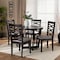 Baxton Studio Leda Grey Upholstered and Dark Brown Finished Wood 5-Piece Dining Set 169-9406-10898 - alternate 3